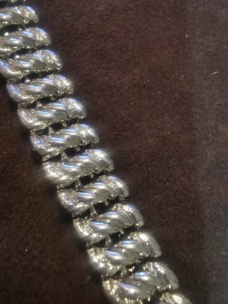 Pulsera plateada eslabones mujer