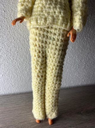 Completo vintage Barbie uncinetto giallo