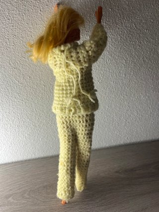 Completo vintage Barbie uncinetto giallo