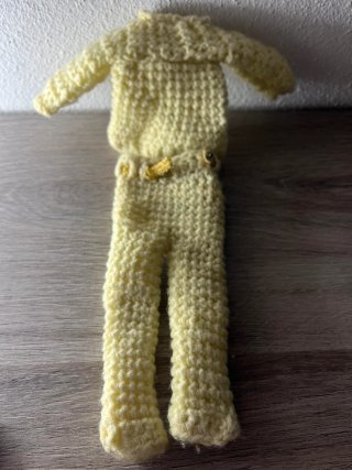 Completo vintage Barbie uncinetto giallo