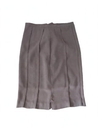 Falda Midi Lápiz Plisada Gris