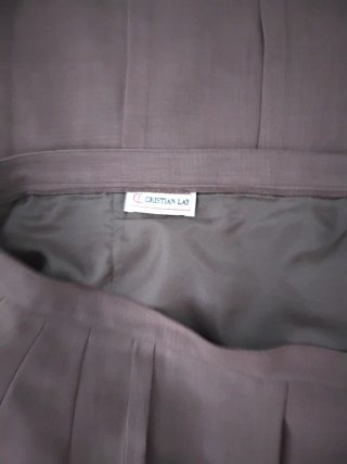 Falda Midi Lápiz Plisada Gris