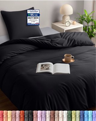 Funda Nórdica Cama 90 Negra 140x200