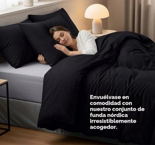 Funda Nórdica Cama 90 Negra 140x200