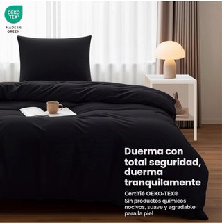 Funda Nórdica Cama 90 Negra 140x200