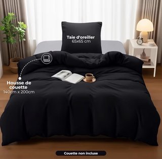 Funda Nórdica Cama 90 Negra 140x200