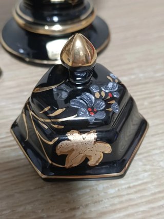 Pack 2 Jarrones decoraros en Oro de Ley vintage