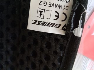 Espaldera Dainese NUEVA wave D1 G2 insertable moto