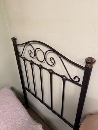 Cabecero cama individual metal negro