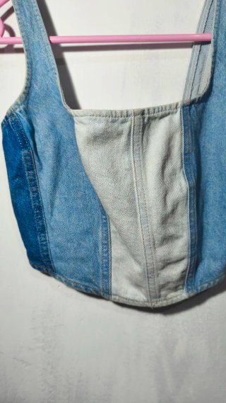 Corsé vaquero patchwork Stradivarius Talla S