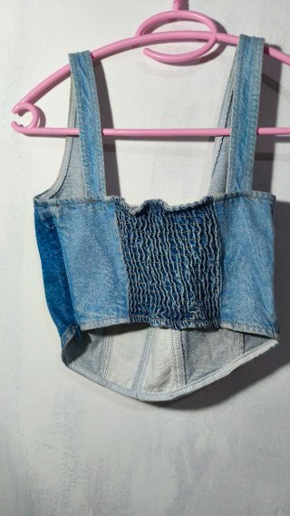 Corsé vaquero patchwork Stradivarius Talla S