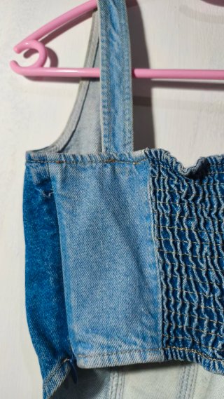 Corsé vaquero patchwork Stradivarius Talla S