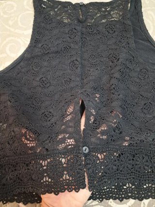 Top encaje negro talla S