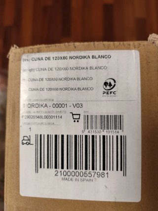 Cuna Micuna 120x60 Blanca Nordika