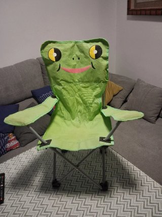 Silla de tela con diseño de rana