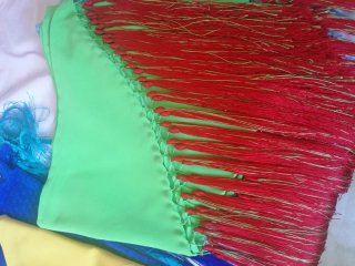 Mantoncillo Flamenco Verde y Rojo