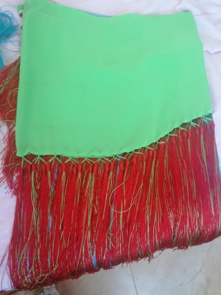 Mantoncillo Flamenco Verde y Rojo