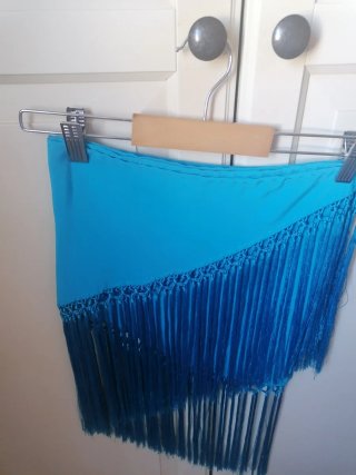 Mantoncillo Flamenco Azul Turquesa