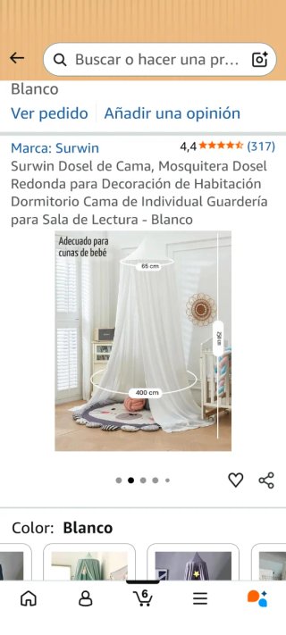 Dosel de cama blanco