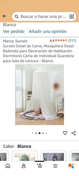 Dosel de cama blanco
