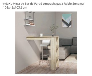 Barra de bar de pared Roble Sonoma