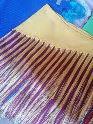 Mantoncillo Flamenca Dorado y Morado