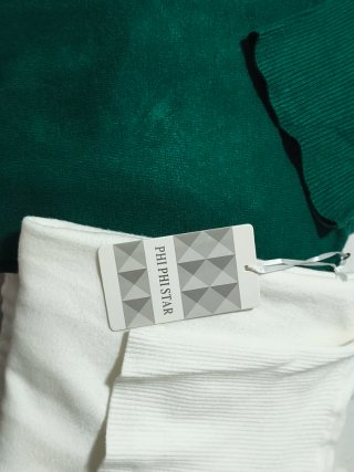 2 jerséis cuello alto PUNTO  verde y blanco