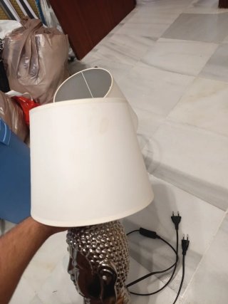 Lámpara Buda Plata y Blanca