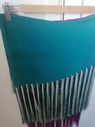Mantoncillo Flamenca Morado y Turquesa