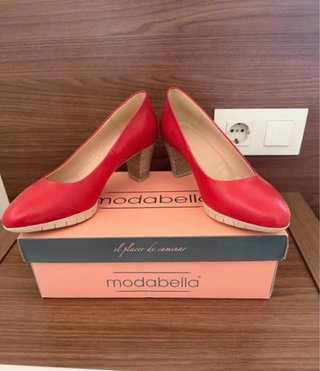 Zapatos Modabella Napa Rojo Tacon