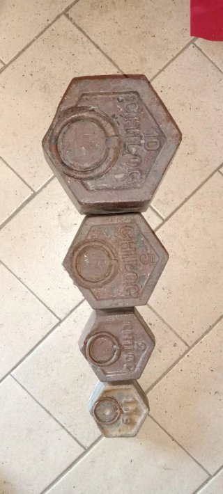 Pesi vintage esagonali