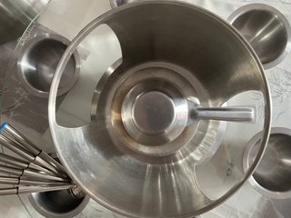 Set Fondue Acero Inoxidable y Cristal