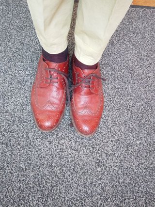 Scarpe Vintage Pelle Bordeau Stringate Eleganti 42