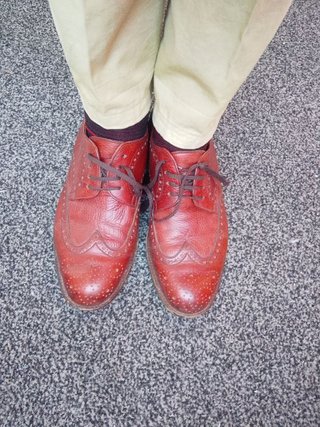 Scarpe Vintage Pelle Bordeau Stringate Eleganti 42