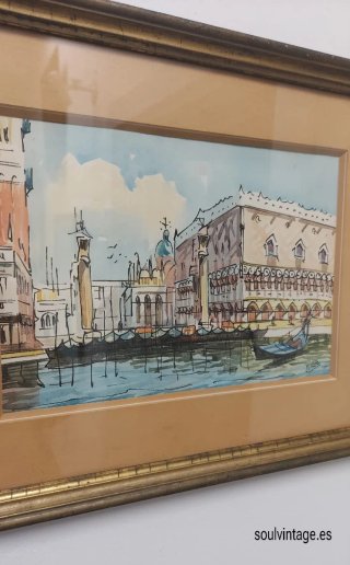 Acuarela Venecia Años 60