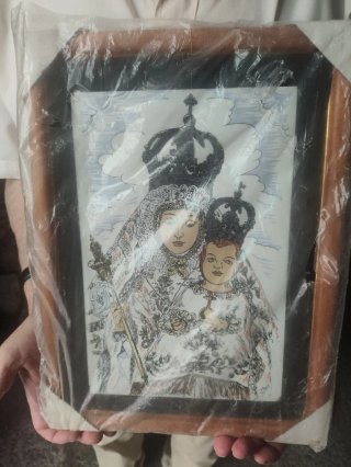 Cuadro Virgen de Araceli Azulejo Madera