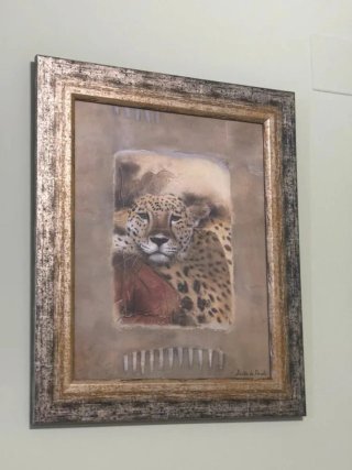 Cuadro Leopardo Marco Madera