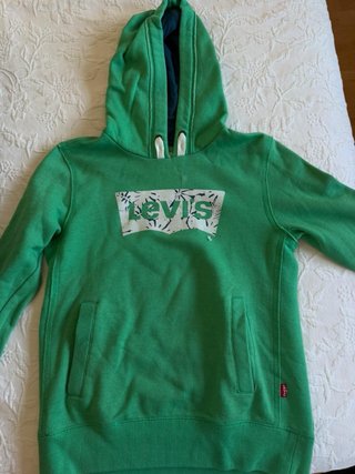 Sudadera Levi's original verde c/capucha niños T12
