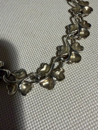 Collar motivos florales plateado