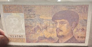 Banconota 20 Franchi Francesi 1989