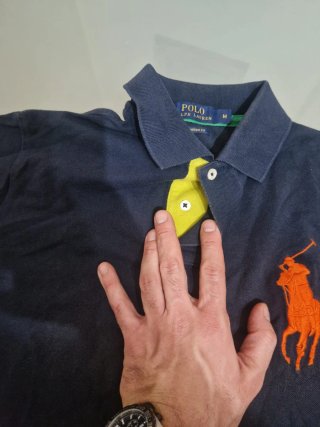 Polo Ralph Lauren M Nero con Logo Arancione
