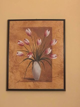 Cuadro de tulipanes en jarrón