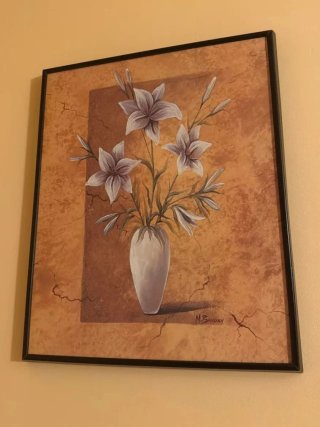 Cuadro de flores en jarrón