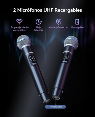 Máquina de karaoke con 2 micrófonos GREEN KEEPER
