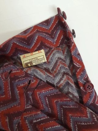 Gonna midi vintage cotone motivo etnico