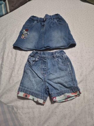 Falda y Short Vaquero Niña 3-6MESES