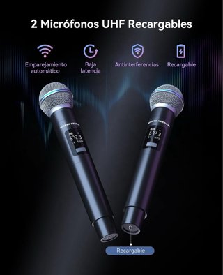 Máquina de karaoke con 2 micrófonos GREEN KEEPER