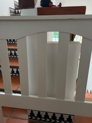 Cama de madera blanca de 90, o dos cabeceros