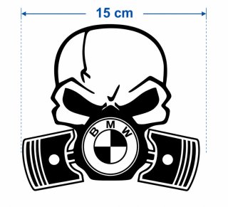 Pegatina Calavera BMW Gas Mask 15 cm