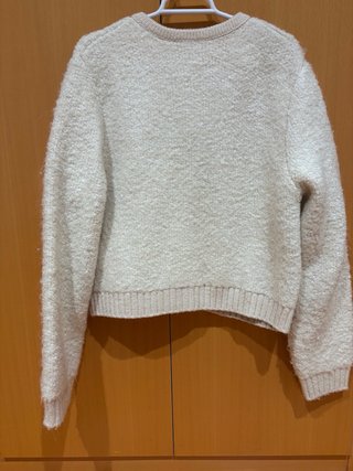 Chaqueta punto Zara beige/blanca.
